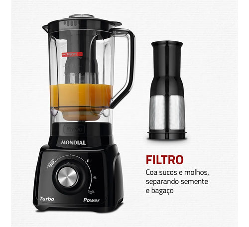 Imagem 4 de 8 de Liquidificador Turbo Power Mondial 550W - L-99 FB